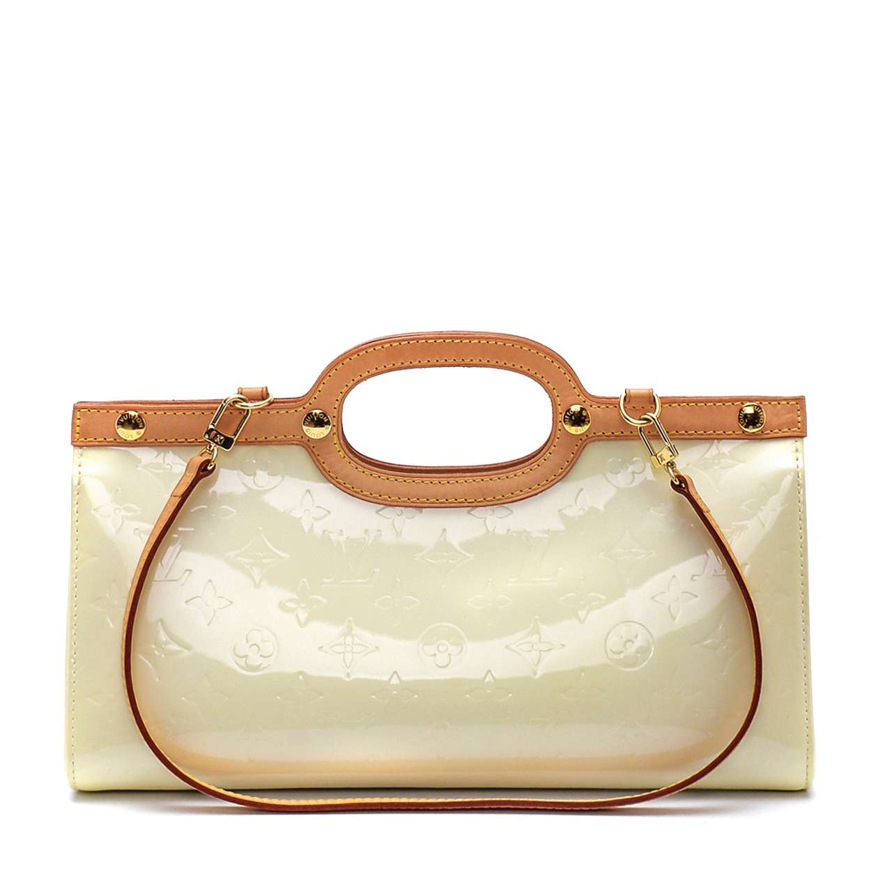 Louis Vuitton - Cream Vernis Monogram Leather Drive Shoulder Bag 